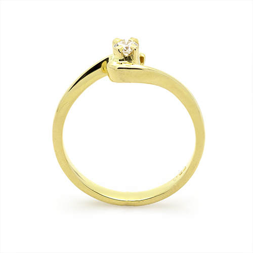 Zaveris Classic Twist 18 Carat Yellow Gold Diamond Ring