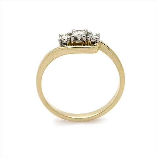 Zaveris Tristar 18 Carat Yellow Gold Diamond Ring