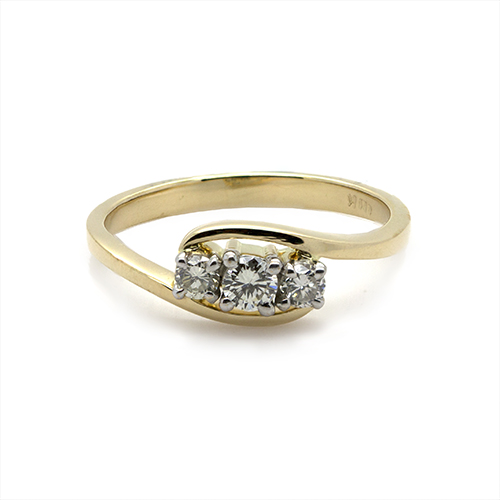 Zaveris Tristar 18 Carat Yellow Gold Diamond Ring