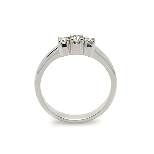 Zaveris 18 Carat White Gold Classic Trio Diamond Ring