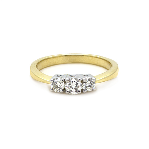 Zaveris 18 Carat Yellow and White Gold Diamond Ring