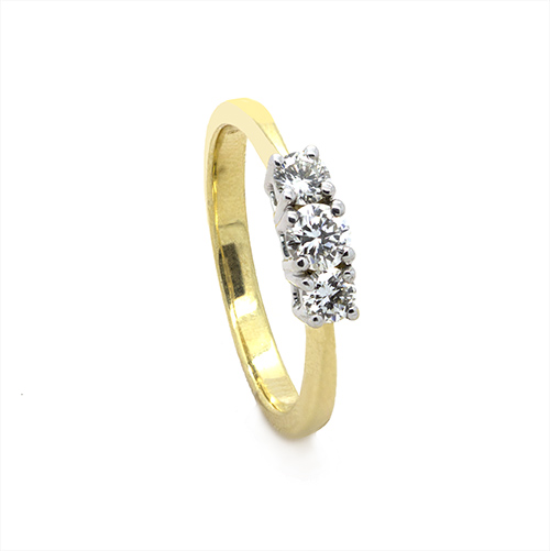 Zaveris 18 Carat Yellow and White Gold Diamond Ring