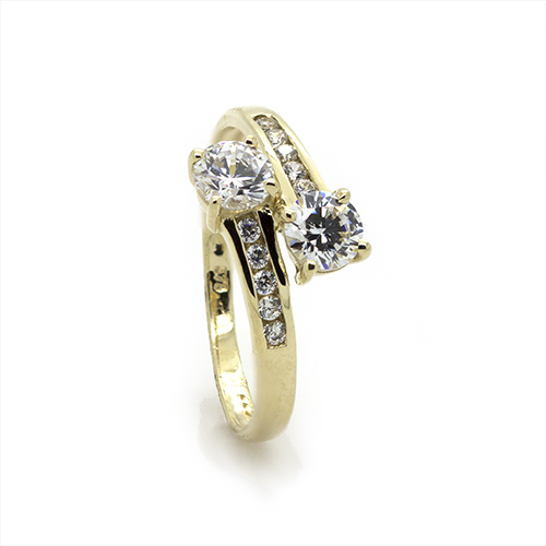 Zaveris 9 Carat Yellow Gold and Channel Cubic Zirconia Ring