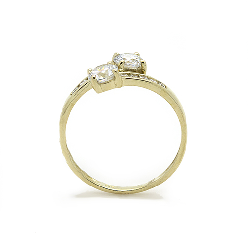 Zaveris 9 Carat Yellow Gold and Channel Cubic Zirconia Ring