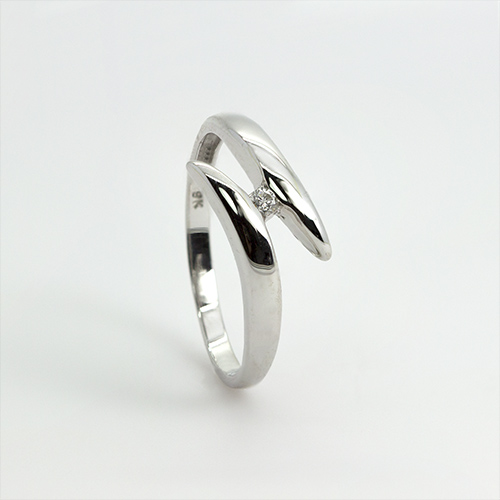 Zaveris Tension Set 9 Carat White Gold Diamond Ring