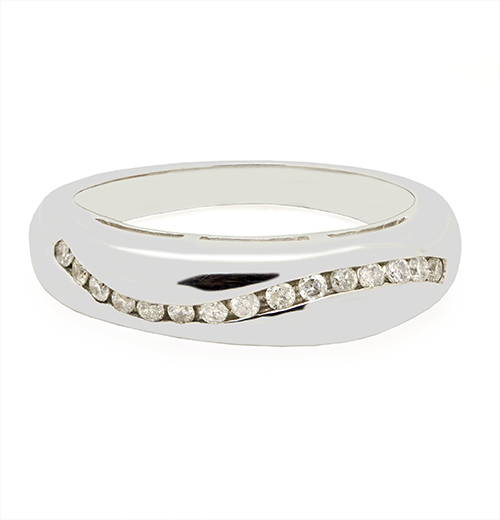 Zaveris 9 Carat White Gold Diamond Wedding Ring