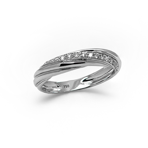 Zaveris Stylish 18 Carat White Gold Diamond Band