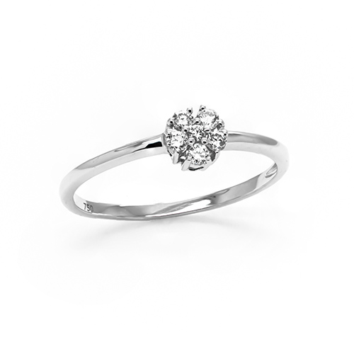 Zaveris 18 Carat White Gold Rosaceae Diamond Ring