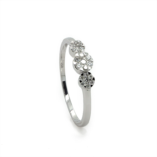 Zaveris 9 Carat White Gold Trio Diamond Ring
