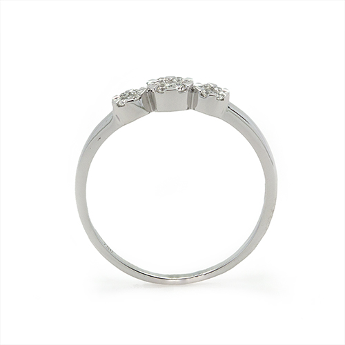 Zaveris 9 Carat White Gold Trio Diamond Ring