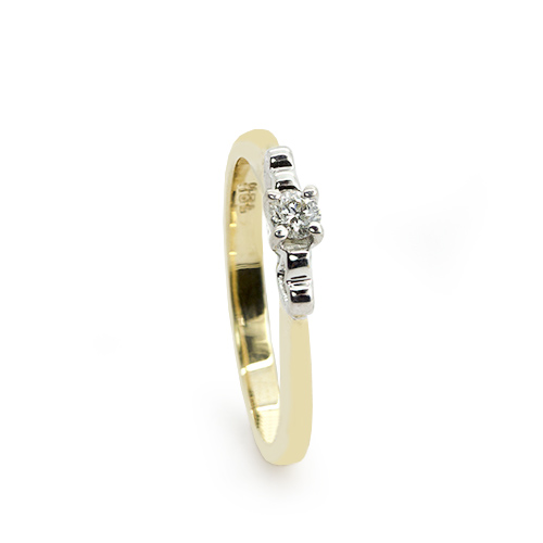 Zaveris 18 Carat White and Yellow Gold Heart Diamond Ring