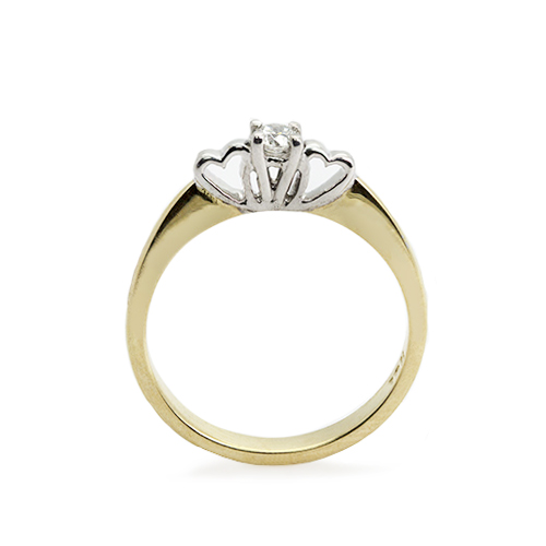 Zaveris 18 Carat White and Yellow Gold Heart Diamond Ring