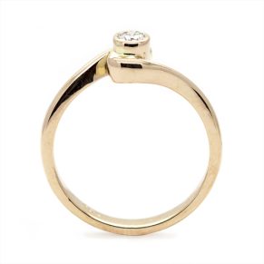 Zaveris 18 Carat Rose Gold Bypass Diamond Ring