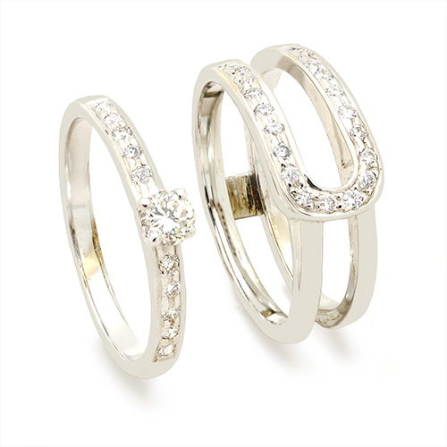 Zaveris 18 Carat White Gold Duo Diamond Ring