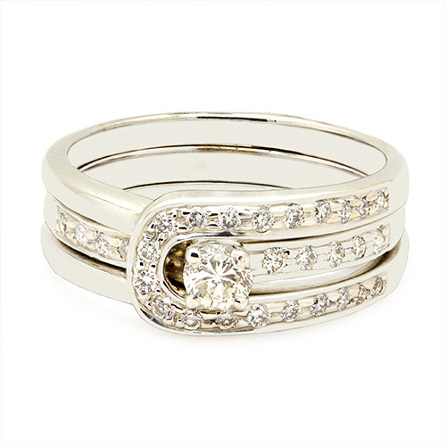 Zaveris 18 Carat White Gold Duo Diamond Ring