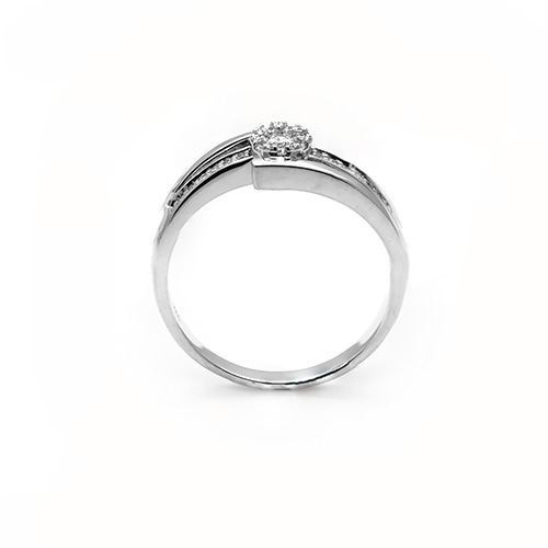 Zaveris 18 Carat White Gold Bead Bright Set Diamond Ring