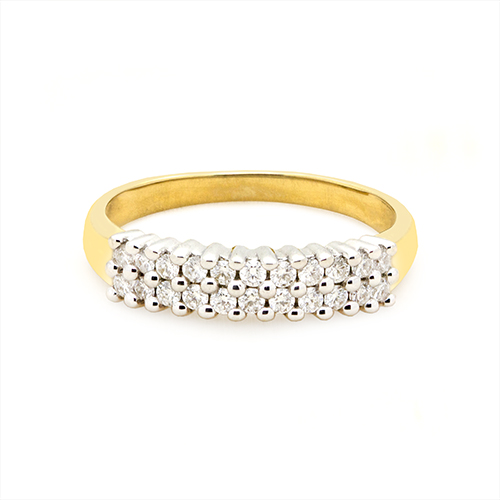 Zaveris 18 Carat Solid Yellow Gold Eternity Diamond Ring