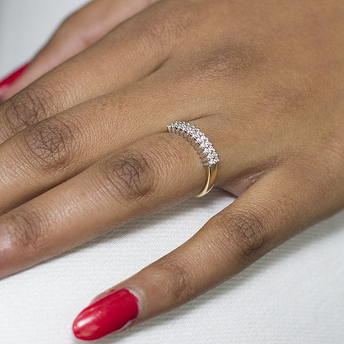 Zaveris 18 Carat Solid Yellow Gold Eternity Diamond Ring