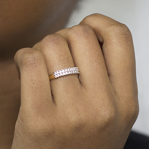 Zaveris 18 Carat Solid Yellow Gold Eternity Diamond Ring