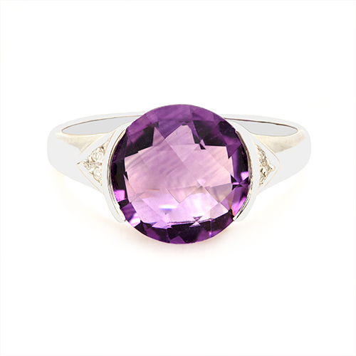 Zaveris Amethyst in 9 Carat Solid White Gold