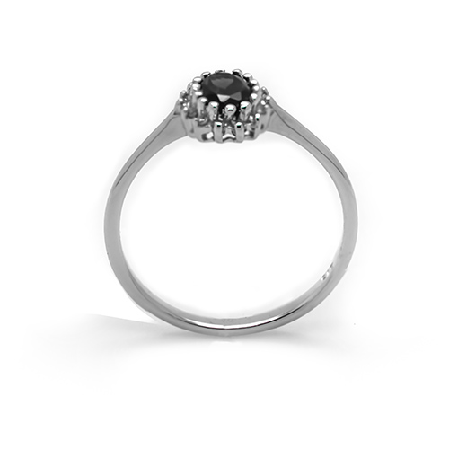 Zaveris 9 Carat White Gold Red Garnet and Diamond Ring