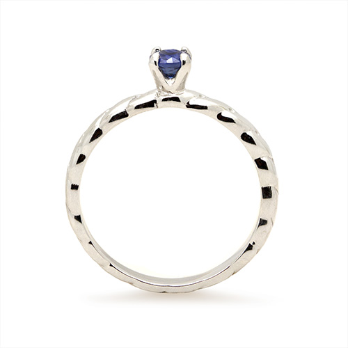 Zaveris 9 Carat White Gold Blue Sapphire Ring