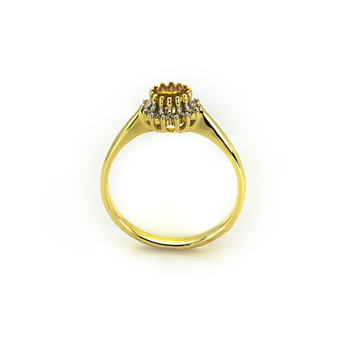 Zaveris 9 Carat Yellow Gold Citrine and Diamond Ring