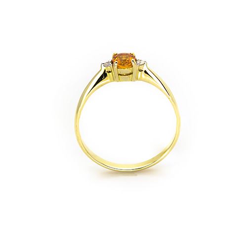 Zaveris 9 Carat Solid Yellow Gold Yellow Sapphire and Diamond Ring