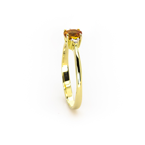 Zaveris 9 Carat Solid Yellow Gold Yellow Sapphire and Diamond Ring