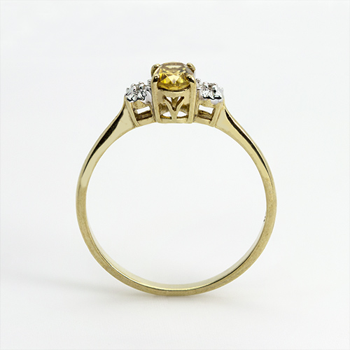 Zaveris 9 Carat Yellow Gold Yellow Sapphire and Diamond Ring