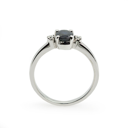 Zaveris 18 Carat White Gold Rich Blue Sapphire and Diamond Ring