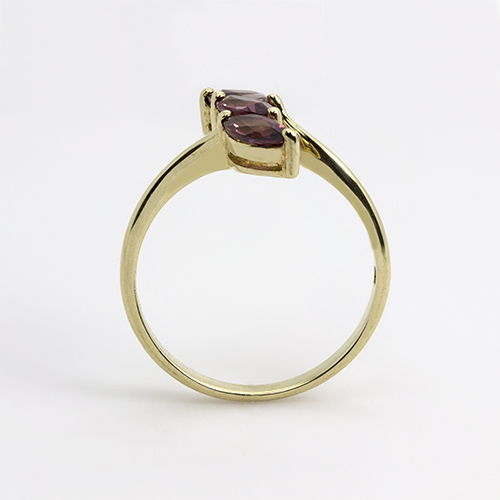 Zaveris 9 Carat Yellow Gold Rhodolite and Diamond Ring