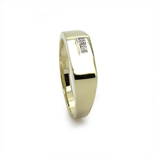 Zaveris 9 Carat Yellow Gold Men's Diamond Ring