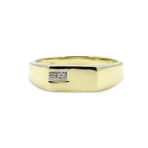 Zaveris 9 Carat Yellow Gold Men's Diamond Ring
