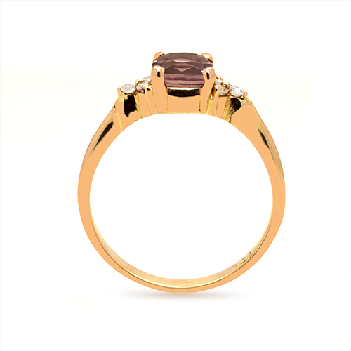 Zaveris 18 Carat Solid Rose Gold Lotus Garnet and Diamond Ring
