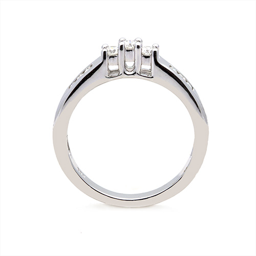 Zaveris 18 Carat Solid White Gold Bezel Set Diamond Ring