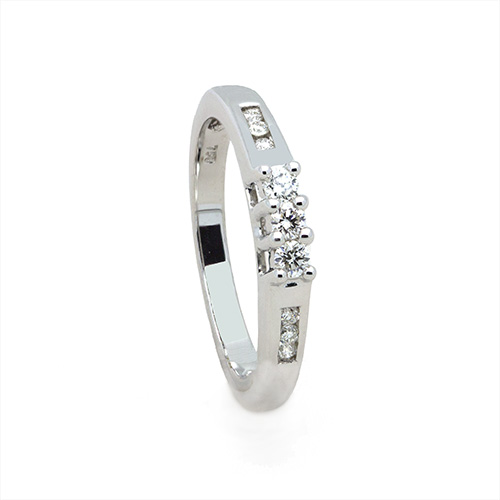 Zaveris 18 Carat Solid White Gold Bezel Set Diamond Ring