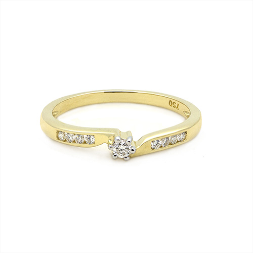 Zaveris 18 Carat Yellow Gold Channel Set Diamond Ring