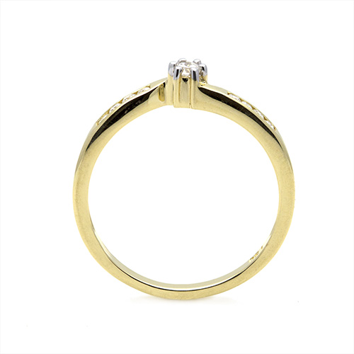 Zaveris 18 Carat Yellow Gold Channel Set Diamond Ring