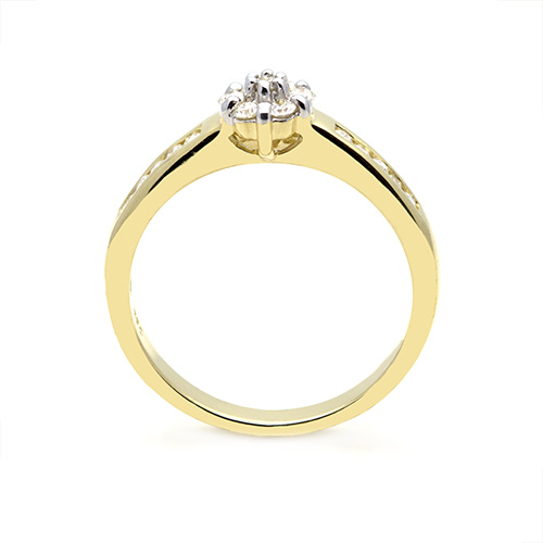 Zaveris 18 Carat Solid Yellow Gold Inset Diamond Ring