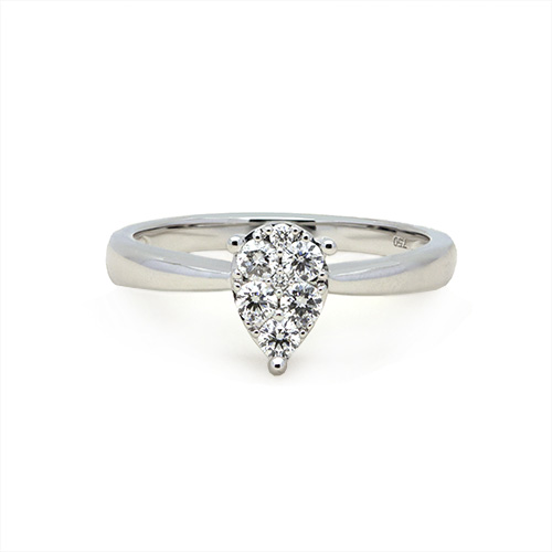 Zaveris 18 Carat White Gold Three Prong Diamond Ring