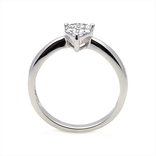 Zaveris 18 Carat White Gold Three Prong Diamond Ring