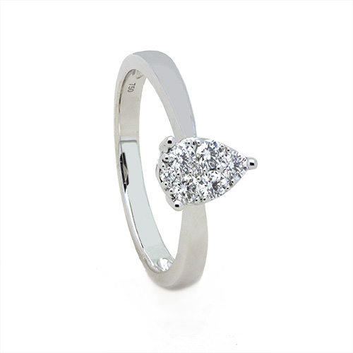 Zaveris 18 Carat White Gold Three Prong Diamond Ring