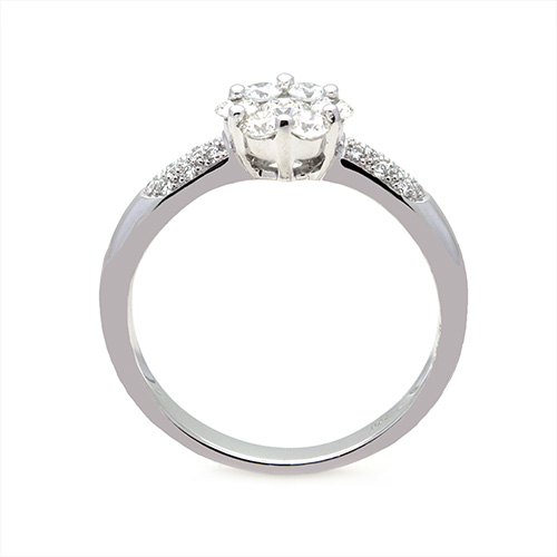 Zaveris 18 Carat White Gold Cluster Set Diamond Ring