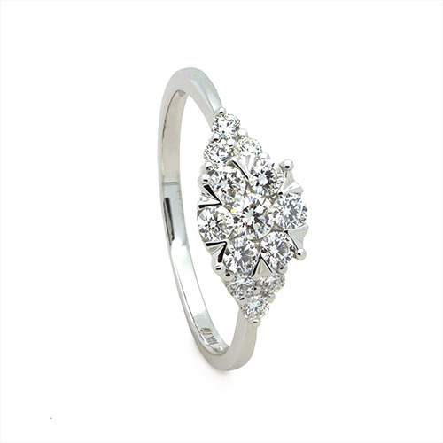 White Gold Full Cut Diamond Ring