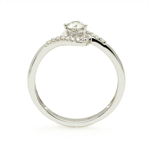 Zaveris 18 Carat White Gold Bypass Diamond Ring