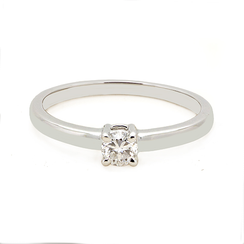 Zaveris 18 Carat White Gold Round Cut Diamond Ring