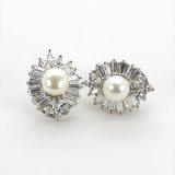 Zaveris Pearl and Cubic Zircon Earrings