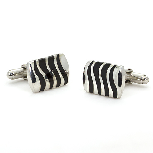 Zaveris Sterling Silver Zebra Cufflinks
