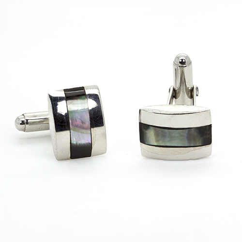 Zaveris Sterling Silver Arch Rectangle Cufflinks